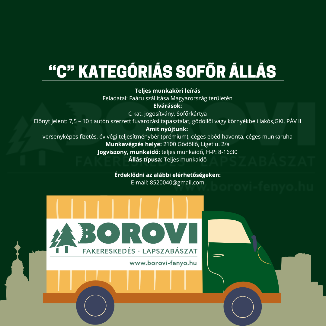 "C" KATEGÓRIÁS SOFŐR ÁLLÁS