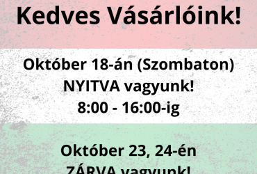 Ünnepi nyitvatartás